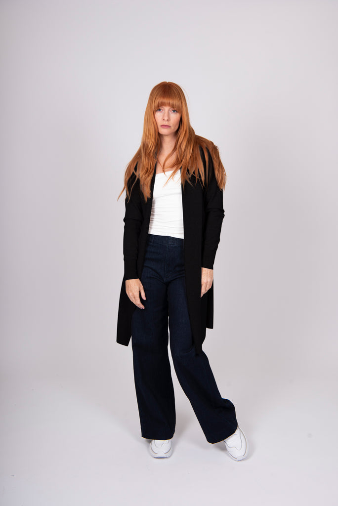 Bridge Lord Emily Long Line Cardigan-Black – Melange