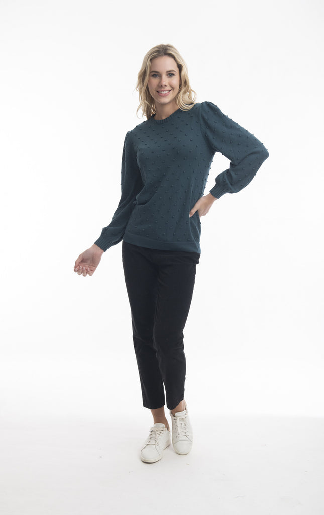 Orientique - Knit Bobble Detail Mediterranean