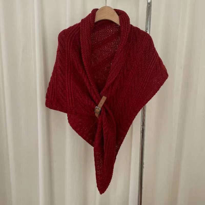 Zura - Euro Knitted Style Shawl Wine Red