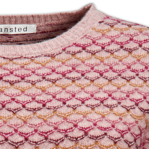 Mansted - Laila Scallop Lambswool Crew Rose