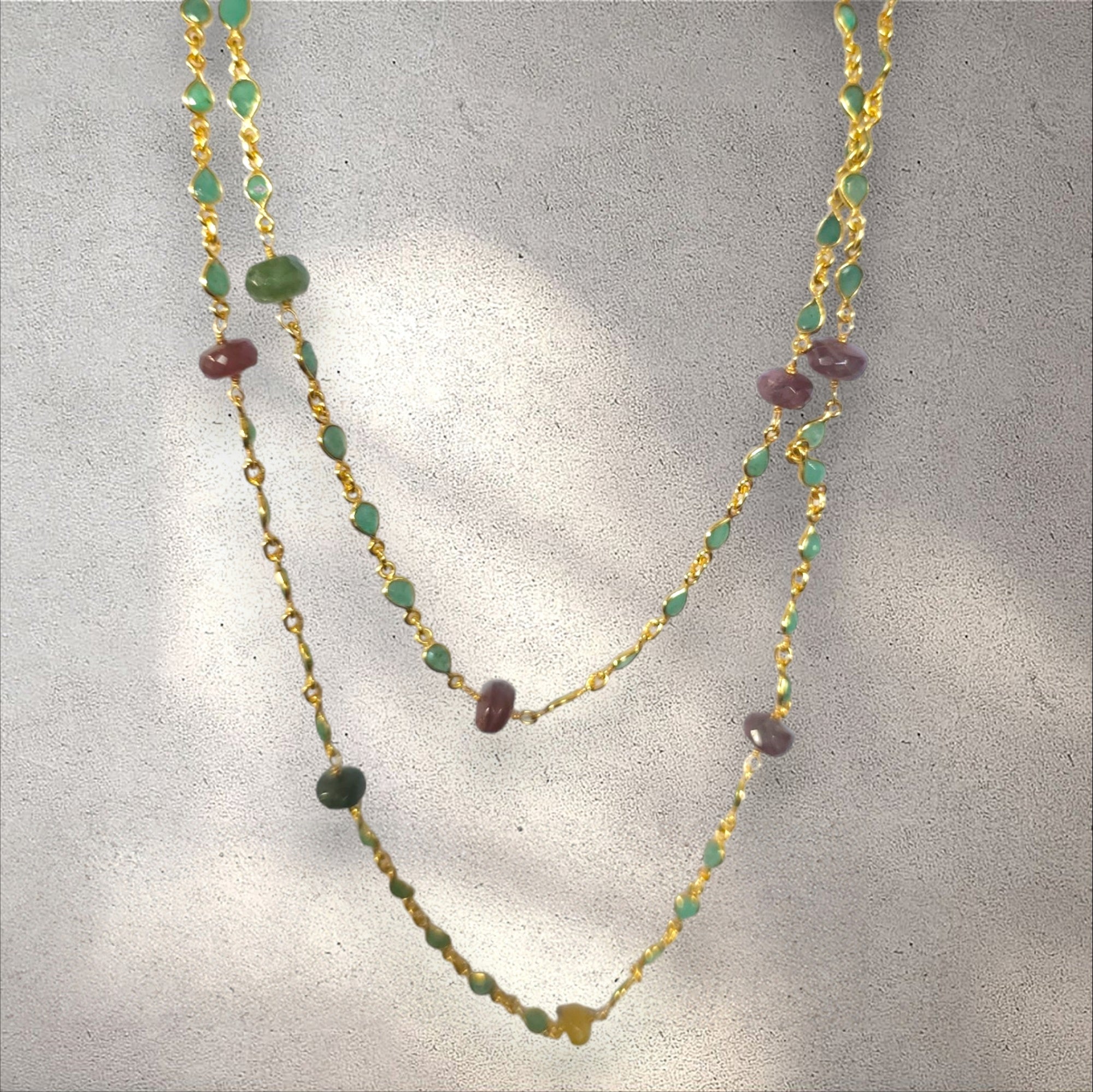MCJewels - Longstation Necklace _  Tourmaline and Emerald