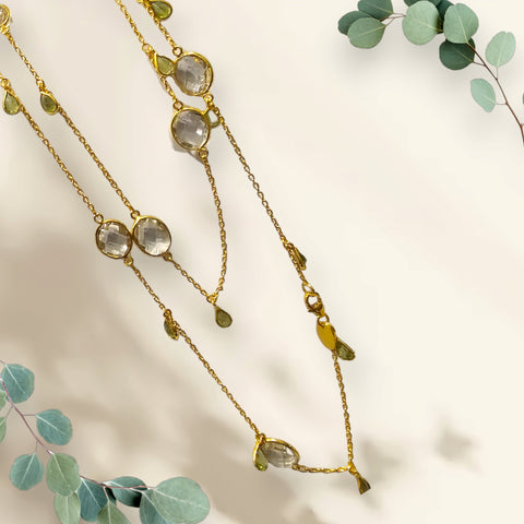 MCJewels - Longstation Necklace - Green Amythest and Peridot