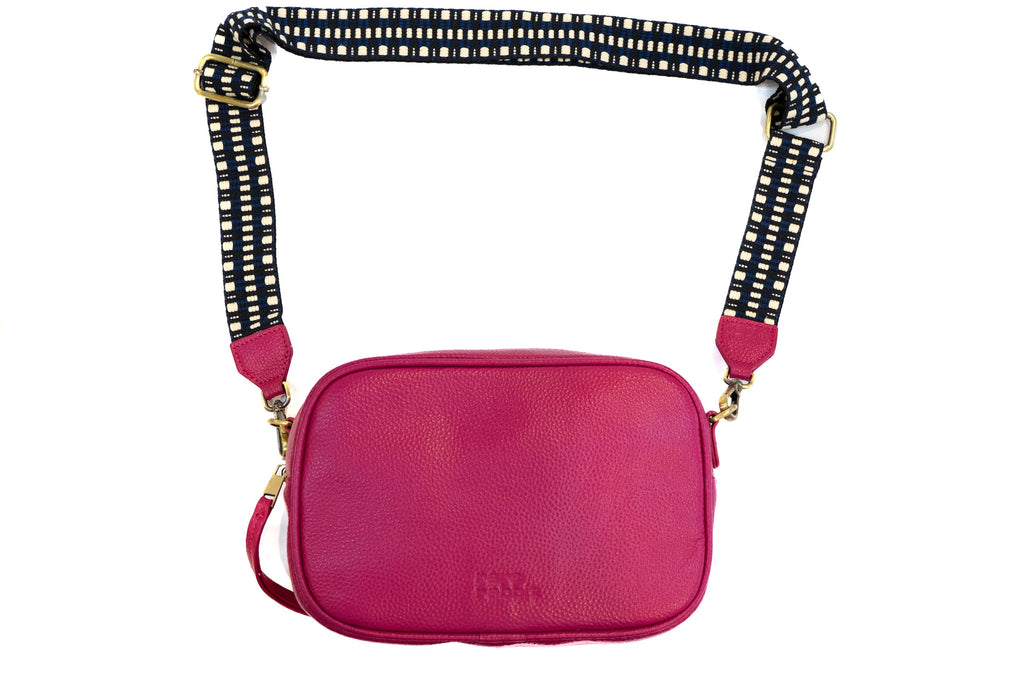 Rare Rabbit - Rosie Leather Crossbody Bag-Magenta