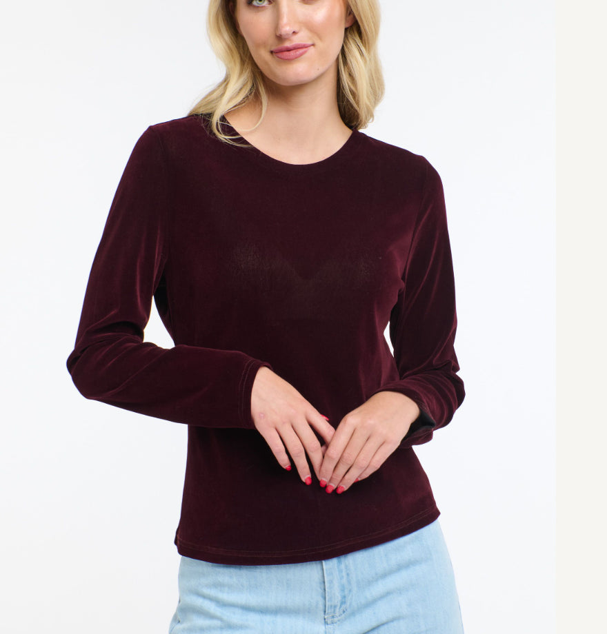 365 Days - Velvet Underground Top-Burgundy