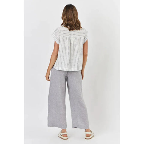 Naturals by O&J - Wide Linen Pant Smoke