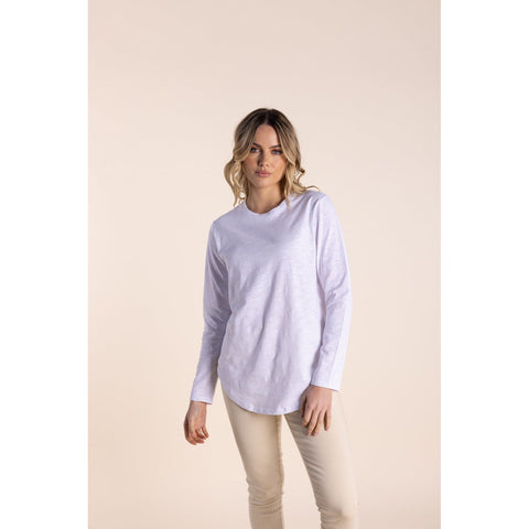 Two T's - Long Sleeve Crew T-Shirt White