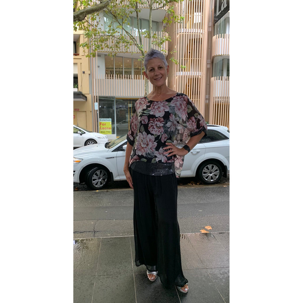 La Strada - Silky Lined Pants - Black