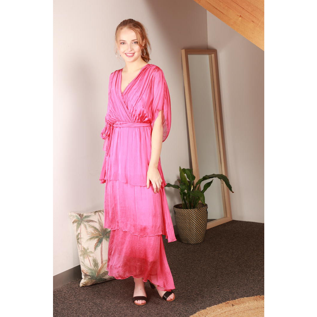 Perla - Long Silk Dress Pink