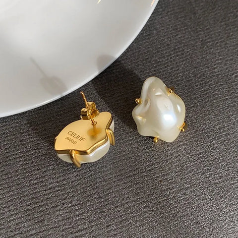 Melange - Irregular Fresh Water Pearl Earrings