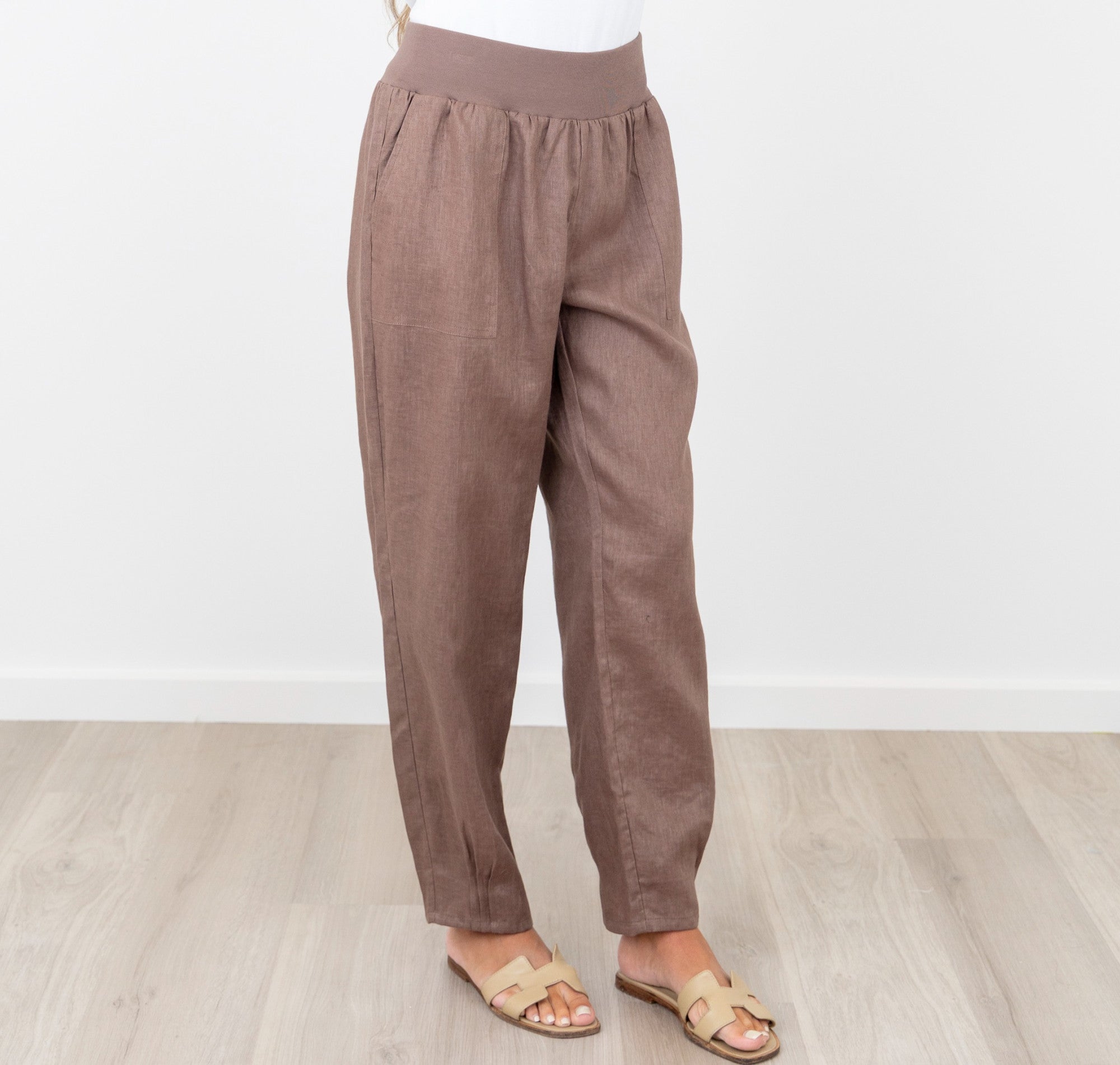 Maglia - Lux Linen Lucy Tuck Pant - Coffee