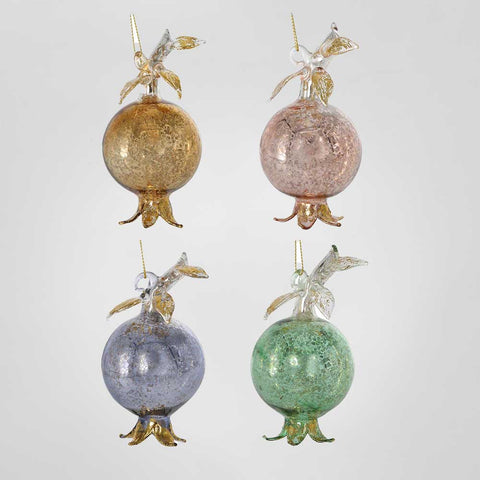 Florabelle - Quinn Glass Pomegranate Hanging Bauble Set