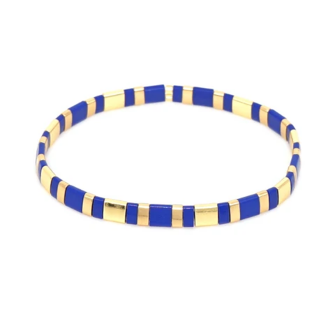 MCLuxe - Handmade Marbleized Tila Beaded Stretch Bracelets