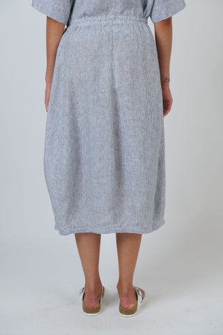 Naturals by O&J - Midi Linen Skirt - Sliver