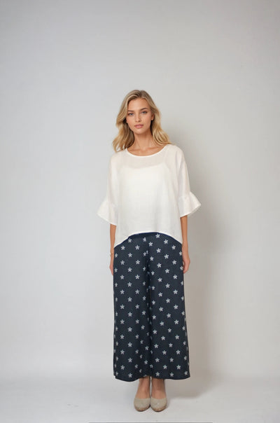 Blueberry Italia - Embroidered Pant-Navy