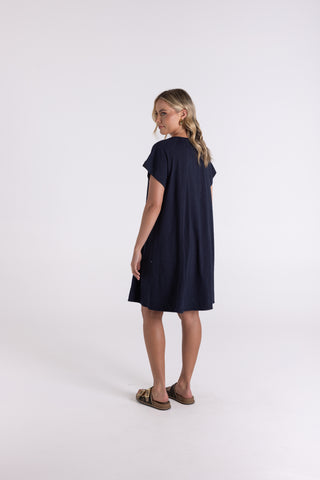 Two T's - T-Shirt Dress-Navy