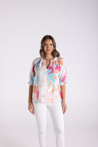 Two T's - Print Keyhole Top-Anna Print