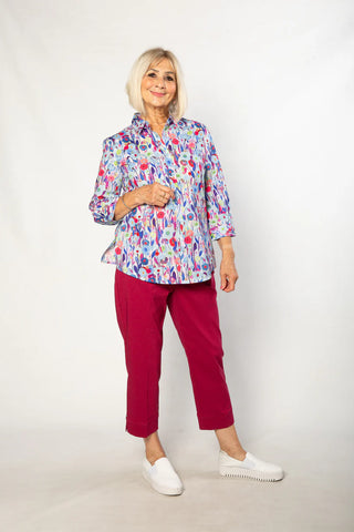 Equinox - Pure Cotton Meadow Flowers 3/4 sleeve Shirt
