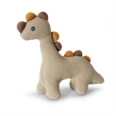 DLUX Baby - Dino Knitted Rattle Toy-Linen