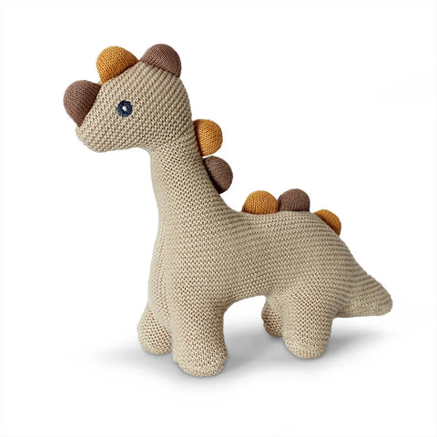 DLUX Baby - Dino Knitted Rattle Toy-Linen