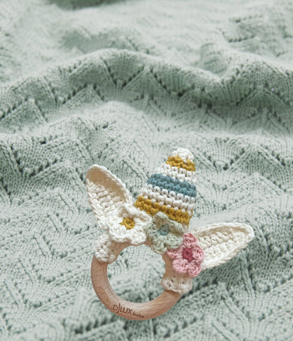 DLUX Baby - Mini Unicorn Rattle Toy-Ivory