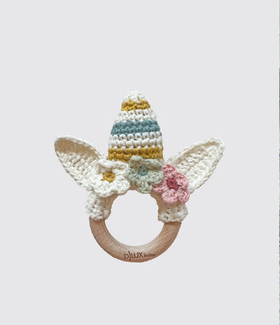DLUX Baby - Mini Unicorn Rattle Toy-Ivory