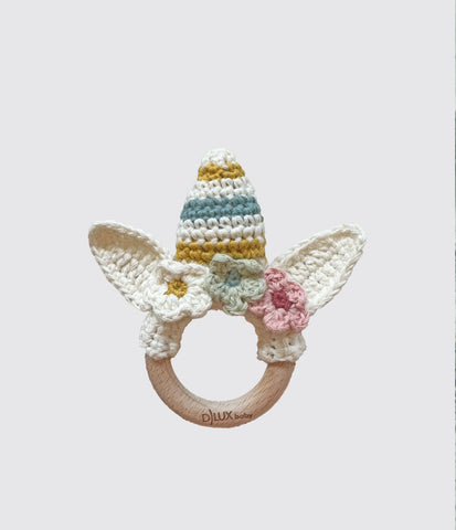 DLUX Baby - Mini Unicorn Rattle Toy-Ivory