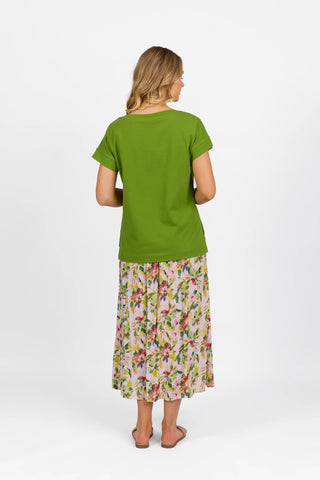 Vassalli - Drop Sleeve Crew Neck Top-Pear