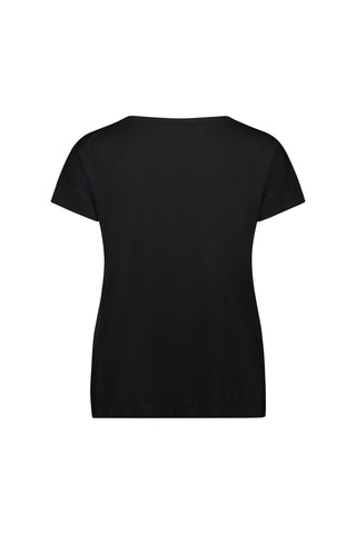 Vassalli - Drop Sleeve Crew Neck Top-Black