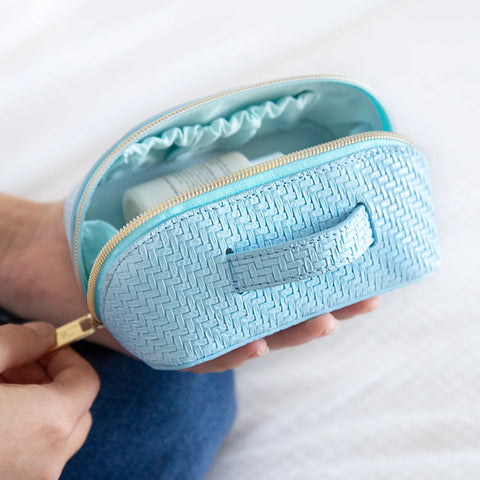Tonic - Small Beauty Bag Herringbone Bluebell
