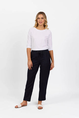 Vassalli - Slim Leg Ankle Grazer Elastic Waist Pant - Ink
