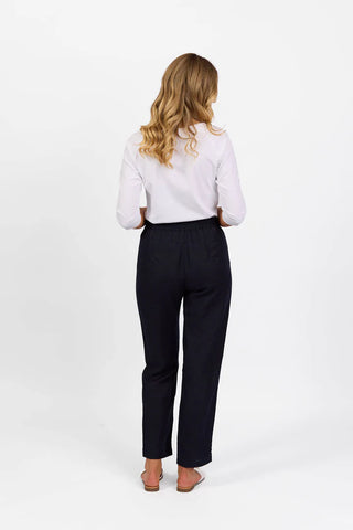 Vassalli - Slim Leg Ankle Grazer Elastic Waist Pant - Ink