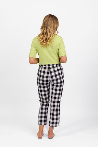 Vassalli - Slim 7/8 Cotton Pant with Fly-Rainbow Check