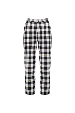 Vassalli - Slim 7/8 Cotton Pant with Fly-Rainbow Check