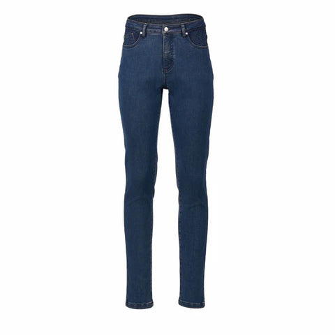 Vassalli - Skinny Leg Full Length Basket Weave Jean - Brushed Indigo
