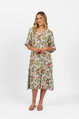 Vassalli - V Neck Midi Dress-Capri