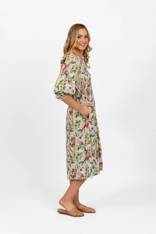 Vassalli - V Neck Midi Dress-Capri