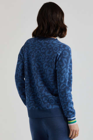 LD+Co - Leopard Crew Neck - Denim