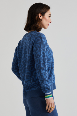 LD+Co - Leopard Crew Neck - Denim