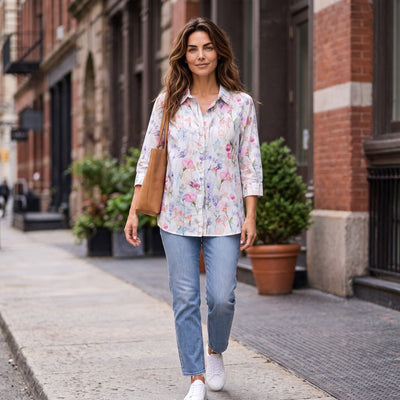 Callan Designs - Arlo 3/4 Sleeve Shirt-Wild Flower