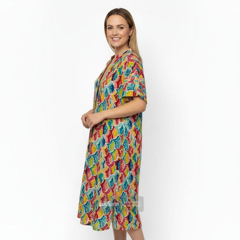 Saint Lori - Pintuck V Neck Dress-Fiesta