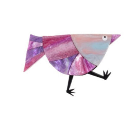 Blue Scarab - Bijou Acrylic Birdie Brooch-Pink