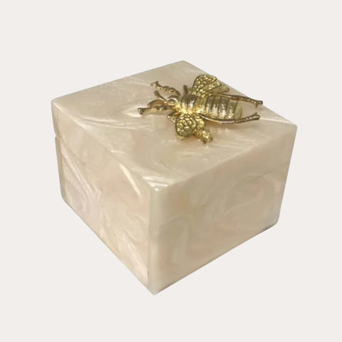 Flair - Alabaster Bee Resin Decor Boxes