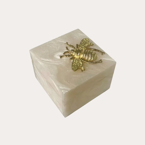 Flair - Alabaster Bee Resin Decor Boxes