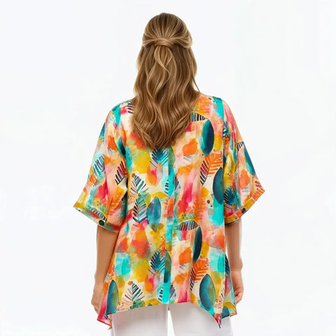 Claire Powell - A Line Bemberg Silk Shirt-Tropicana