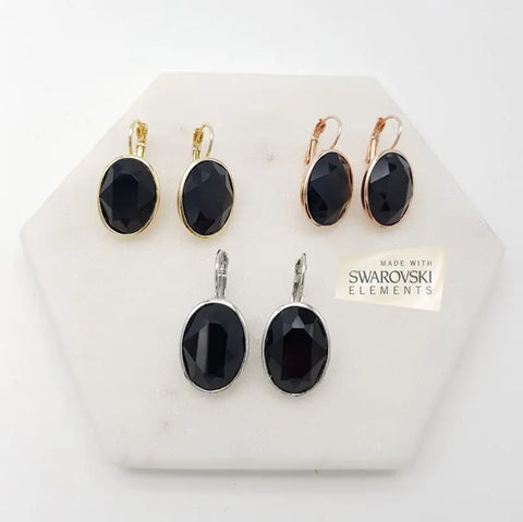 Chrysalini - Large Oval Swarovski Earring