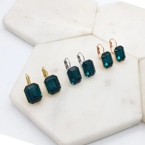 Chrysalini - Emerald Cut Swarovski Earring