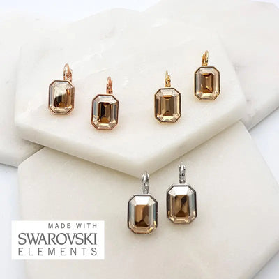 Chrysalini - Emerald Cut Swarovski Earring