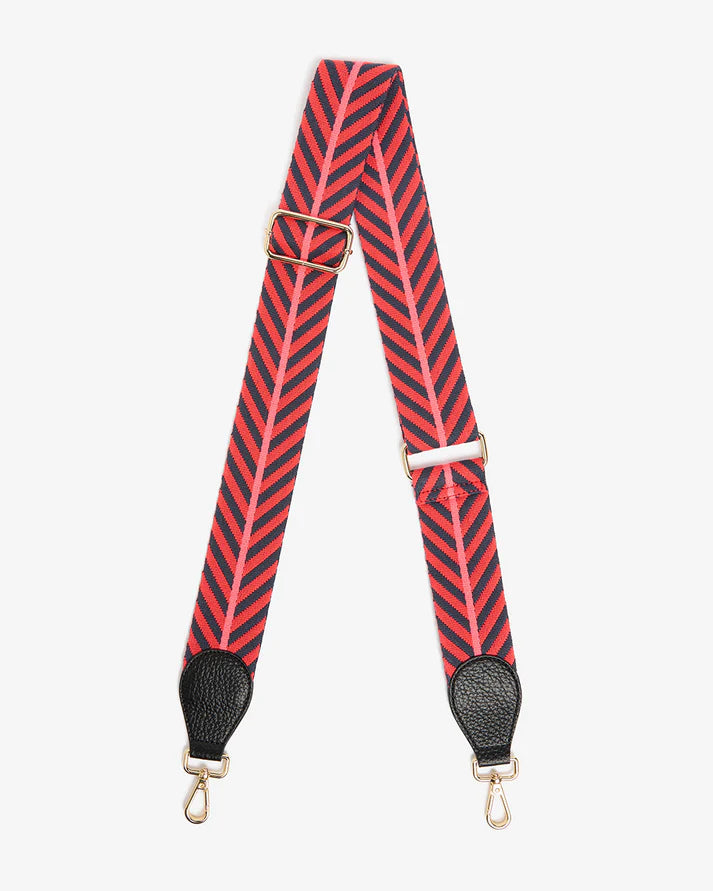Elms+KIng - Accent Strap - Red/Navy Chevron with BlackTab