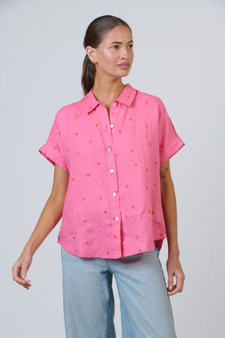 enveloppe - Linen Short Sleeve Shirt-Amour