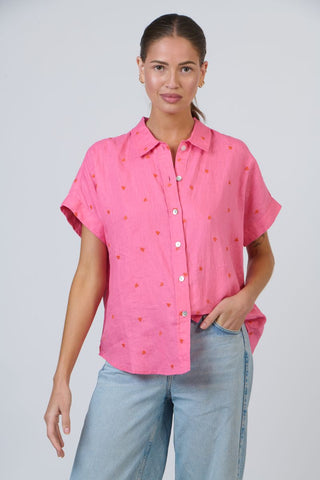 enveloppe - Linen Short Sleeve Shirt-Amour
